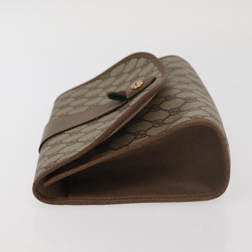 GUCCI GG Supreme Web Sherry Line Clutch Bag PVC Beige Red 89 01 030 Auth bs29490 - Picture 3 of 16
